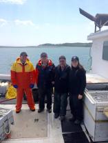 Sampling with long-time Lobster Recruitment participant, Hugh MacDonald, and his cre